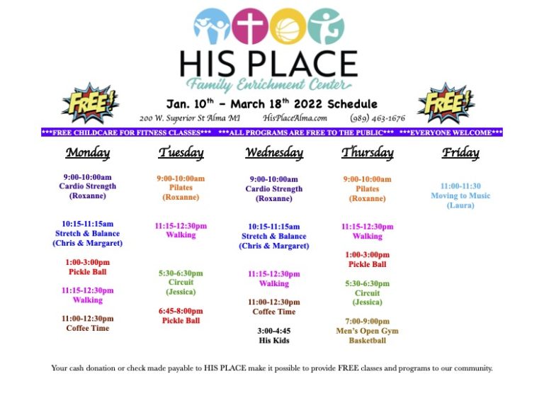 Schedules | His Place